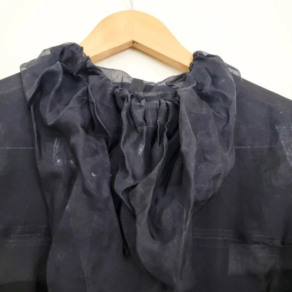 Vintage Moschino Couture Park Avenue Sheer Tulle Anorak Jacket Black 8 - Picture 5 of 10